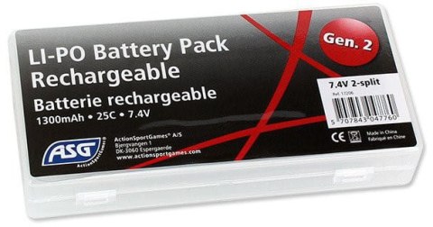 ASG Bateria AEG LiPo 7,4V 1300mAh 25C - [1+1] - 17206
