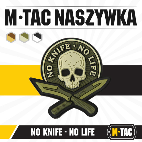 M-Tac Naszywka No Knife - No Life 3D PVC Olive