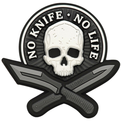 M-Tac Naszywka No Knife - No Life 3D PVC Black/White