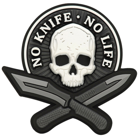 M-Tac Naszywka No Knife - No Life 3D PVC Black/White