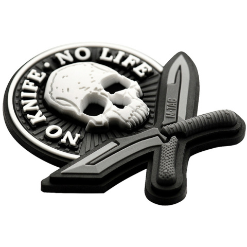 M-Tac Naszywka No Knife - No Life 3D PVC Black/White