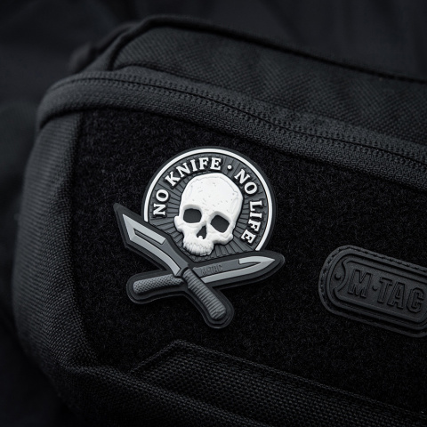 M-Tac Naszywka No Knife - No Life 3D PVC Black/White