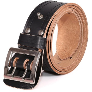 Hada Pas Wojskowy Oficerski Skórzany z podszyciem Czarny