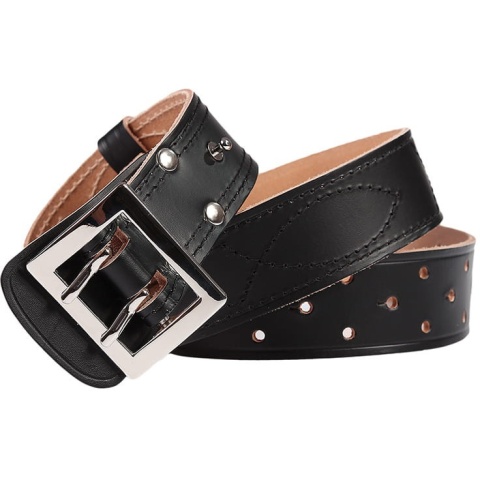 Hada Pas Wojskowy Oficerski Skórzany z podszyciem Czarny