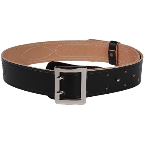 Hada Pas Wojskowy Oficerski Skórzany z podszyciem Czarny