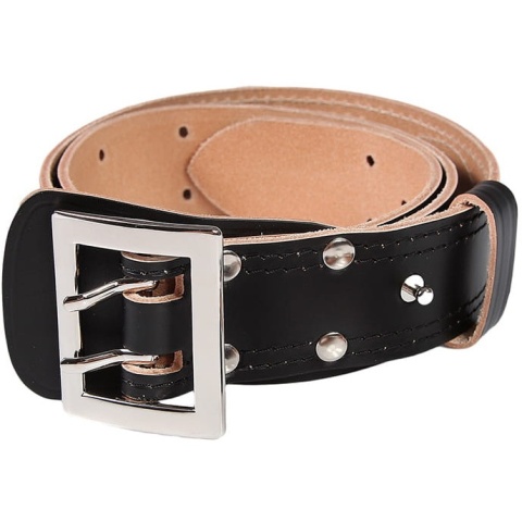 Hada Pas Wojskowy Oficerski Skórzany z podszyciem Czarny