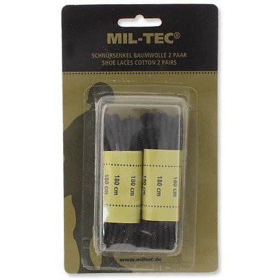 Mil-Tec Sznurowadła bawełniane 180cm Czarne 12911002 Sznurówki