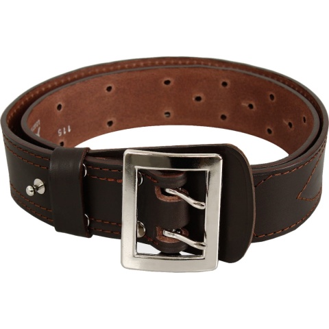 Hada Pas Wojskowy Oficerski Skórzany Brązowy