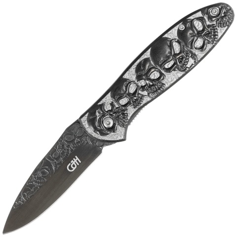 Herbertz Solingen Skulls 3D Titanium Nóż składany 10000355