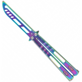 Joker JKR0826 Nóż motylkowy treningowy tęczowy