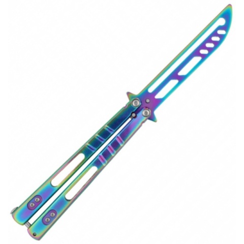 Joker JKR0826 Nóż motylkowy treningowy tęczowy