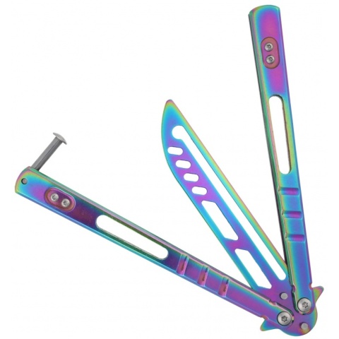 Joker JKR0826 Nóż motylkowy treningowy tęczowy