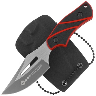 K25 Black Red G10 Titanium Nóż na szyję 32691