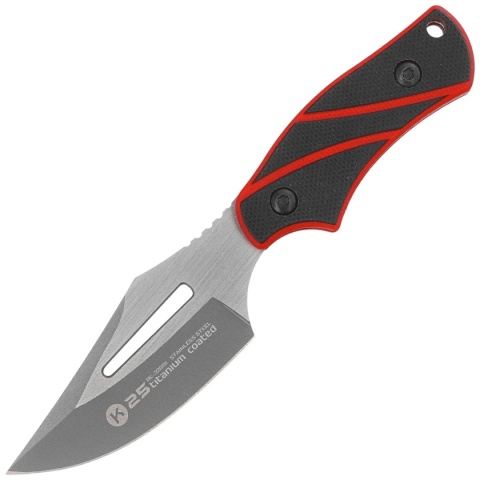 K25 Black Red G10 Titanium Nóż na szyję 32691