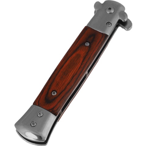 Dominator Nóż składany sprężynowy Sycylijka Drewno