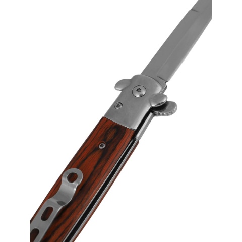 Dominator Nóż składany sprężynowy Sycylijka Drewno
