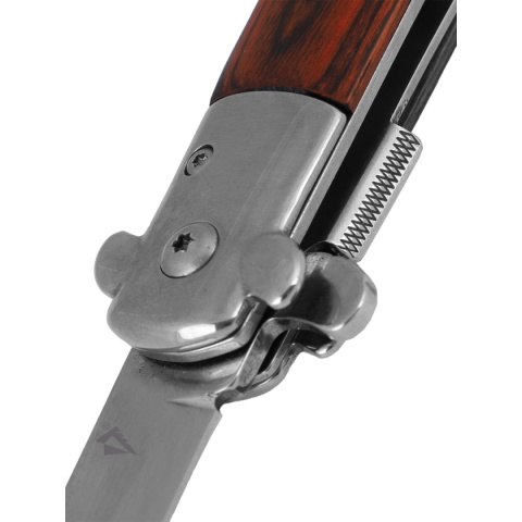 Dominator Nóż składany sprężynowy Sycylijka Drewno