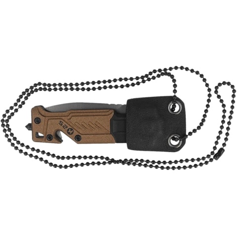 K25 Rubbered Black Aluminium Nóż składany na szyję 19652