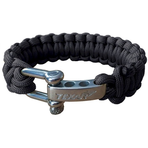 Texar Bransoletka paracord szekla Czarna