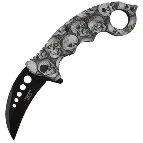 Herbertz Solingen Skulls Design 73mm Nóż karambit
