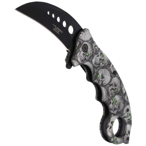Herbertz Solingen Skulls Design 73mm Nóż karambit