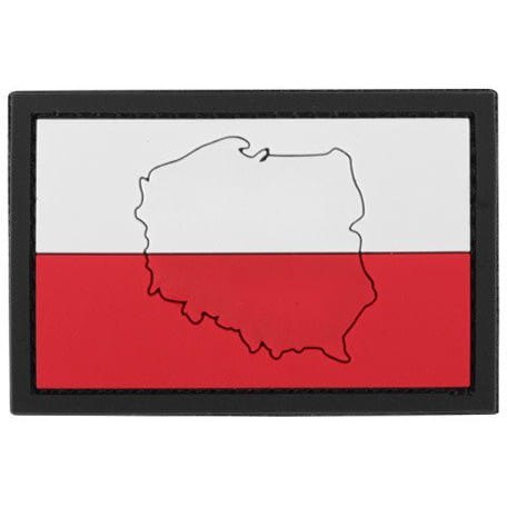 Naszywka 3D Flaga Polska z konturem 48x73mm
