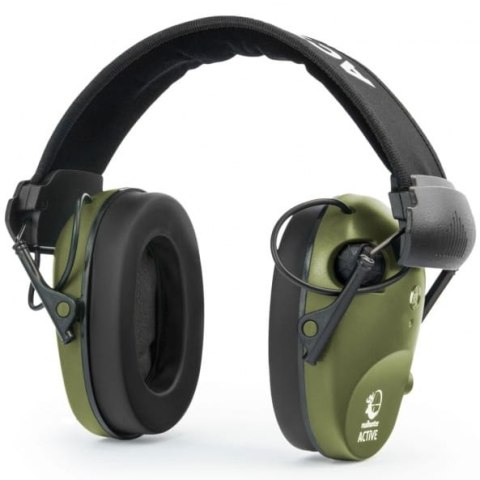 RealHunter Słuchawki strzeleckie Active PRO aktywne oliwkowe + okulary