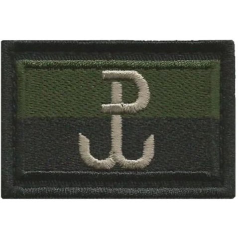 Haasta Naszywka Flaga Polski gaszona Polska Walcząca 3,8x5,6cm